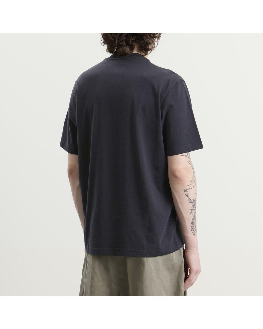 NN07 Blue Adam Twin Needle Embroidered T-Shirt for men