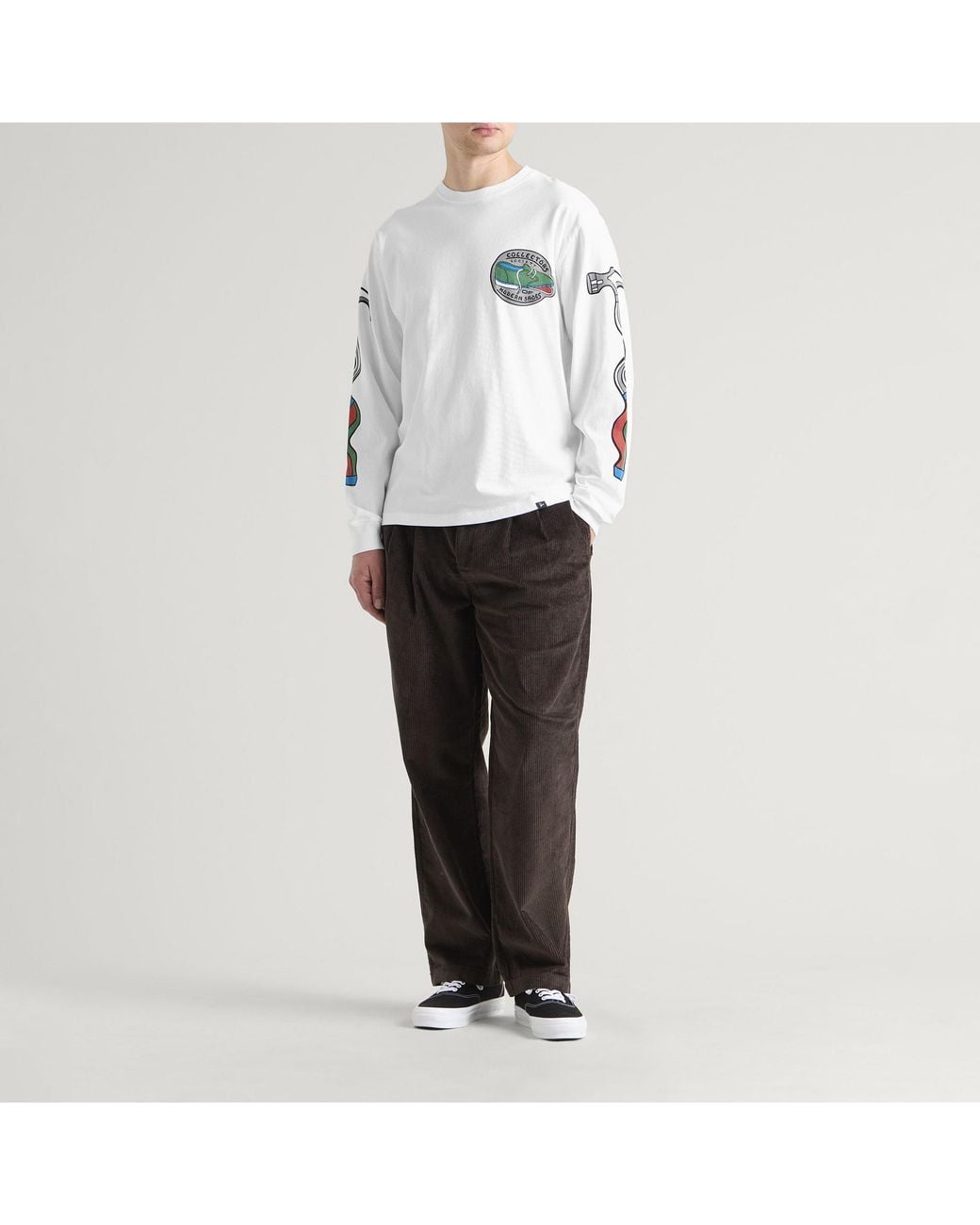 by Parra White Bike Hammer Long Sleeve T-Shirt for men
