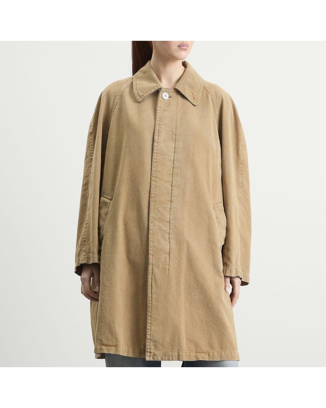 Maison Margiela Natural Mm6 Coated Long Coat