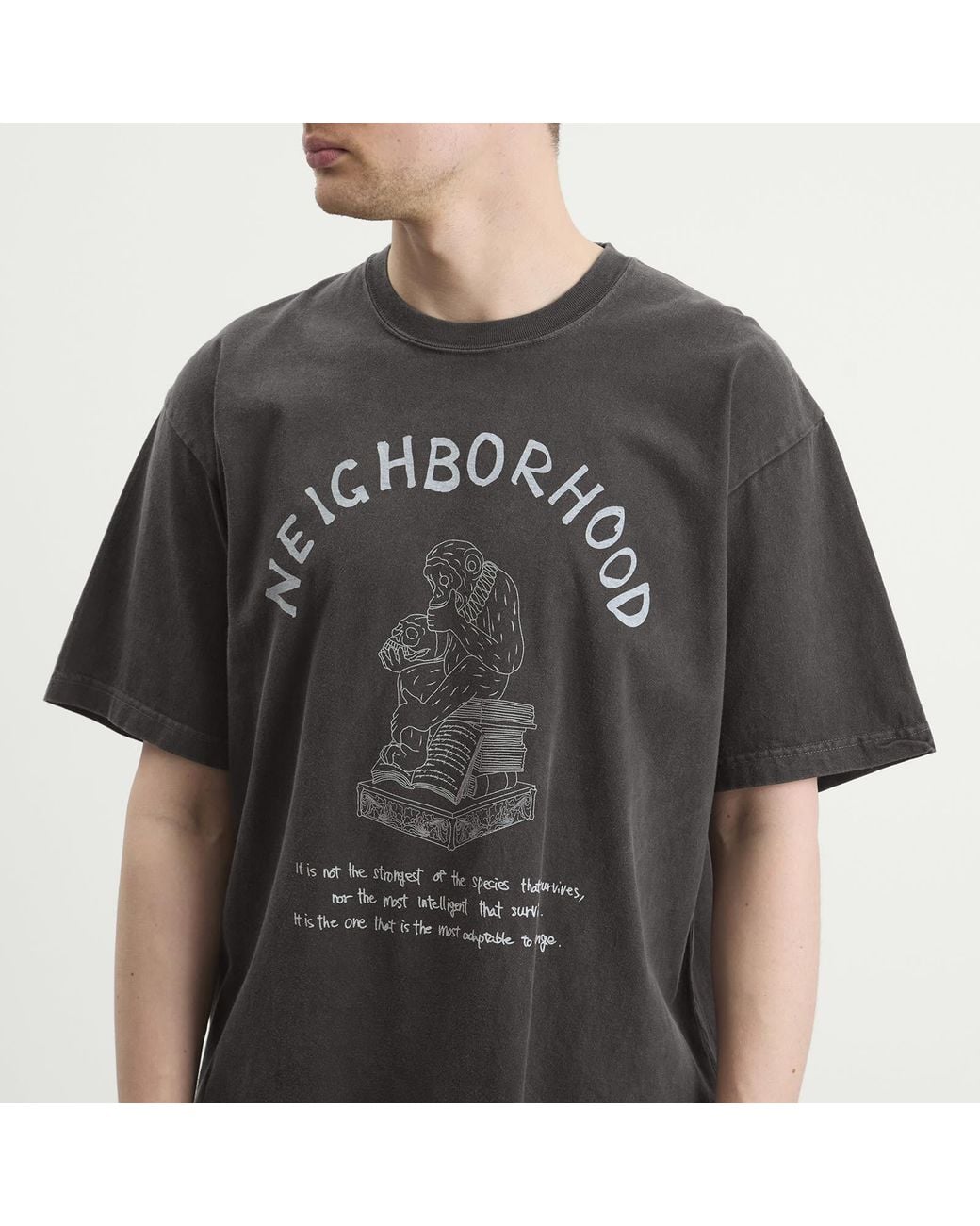 Neighborhood Black Ss-11 Pigment Dyed T-Shirt for men