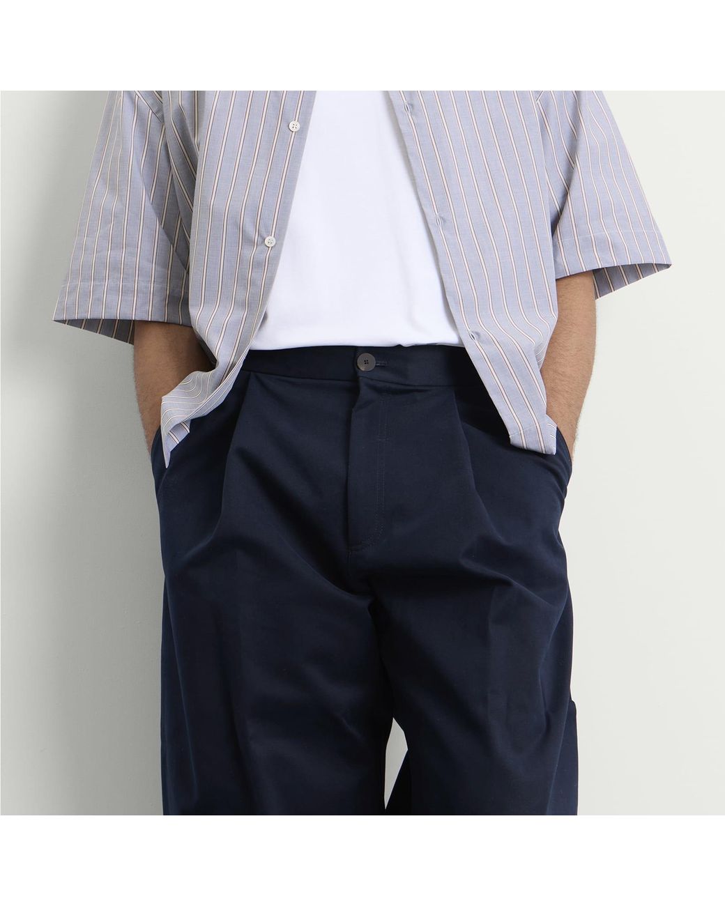Studio Nicholson Blue Sorte Deep Pleat Volume Pant for men