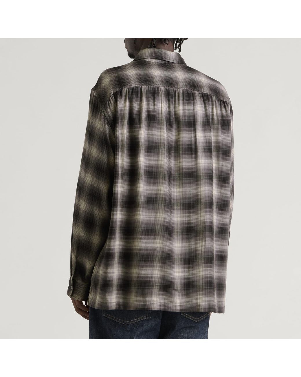 Our Legacy Gray Check Saloon Tencel Every Shirt for men
