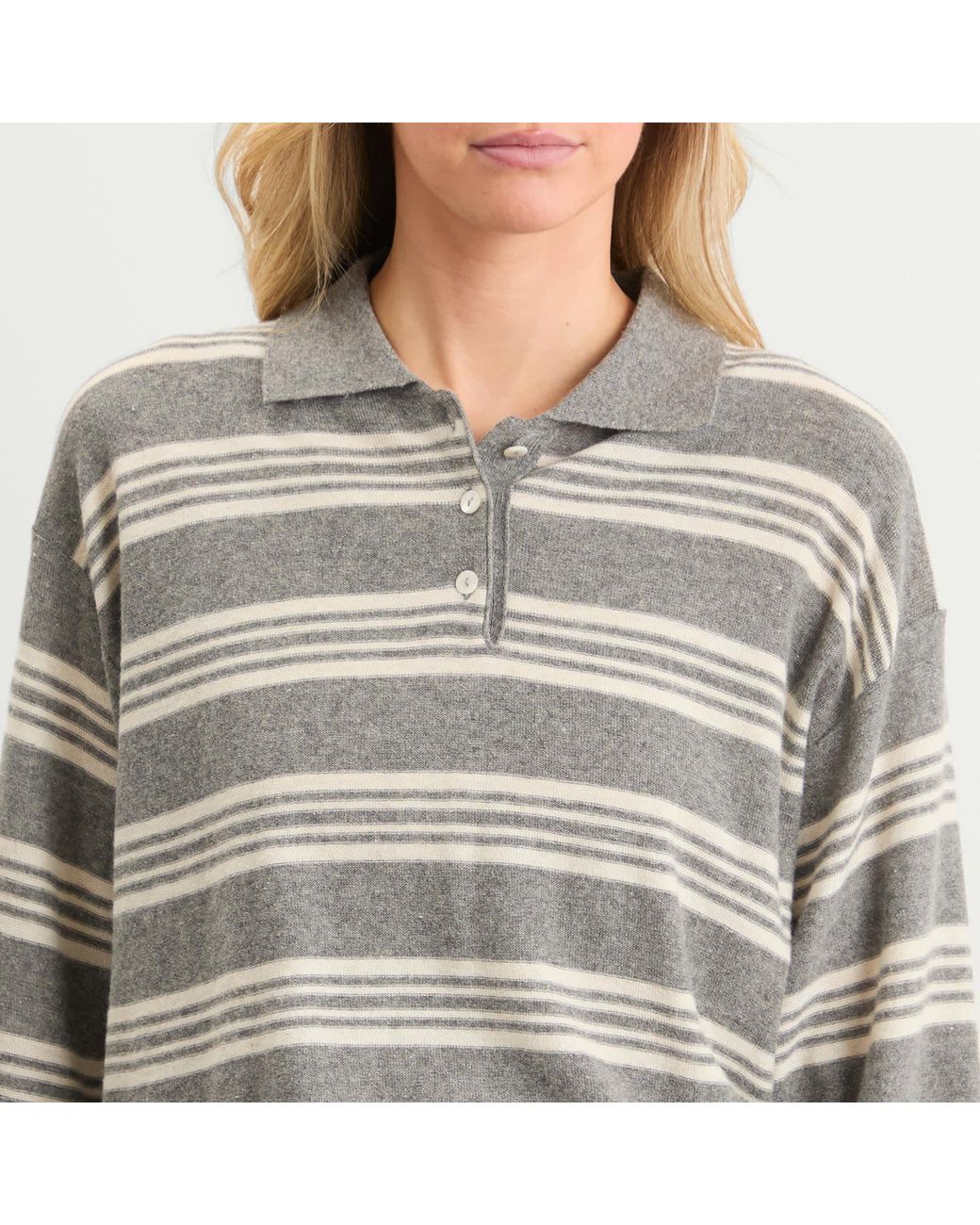 NOTHING WRITTEN Gray Kevin Stripe Pullover