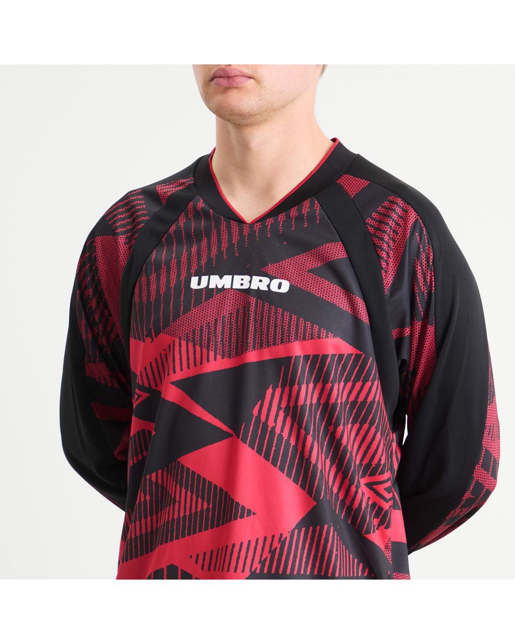 Umbro Red Printed Long Sleeve Jersey for men
