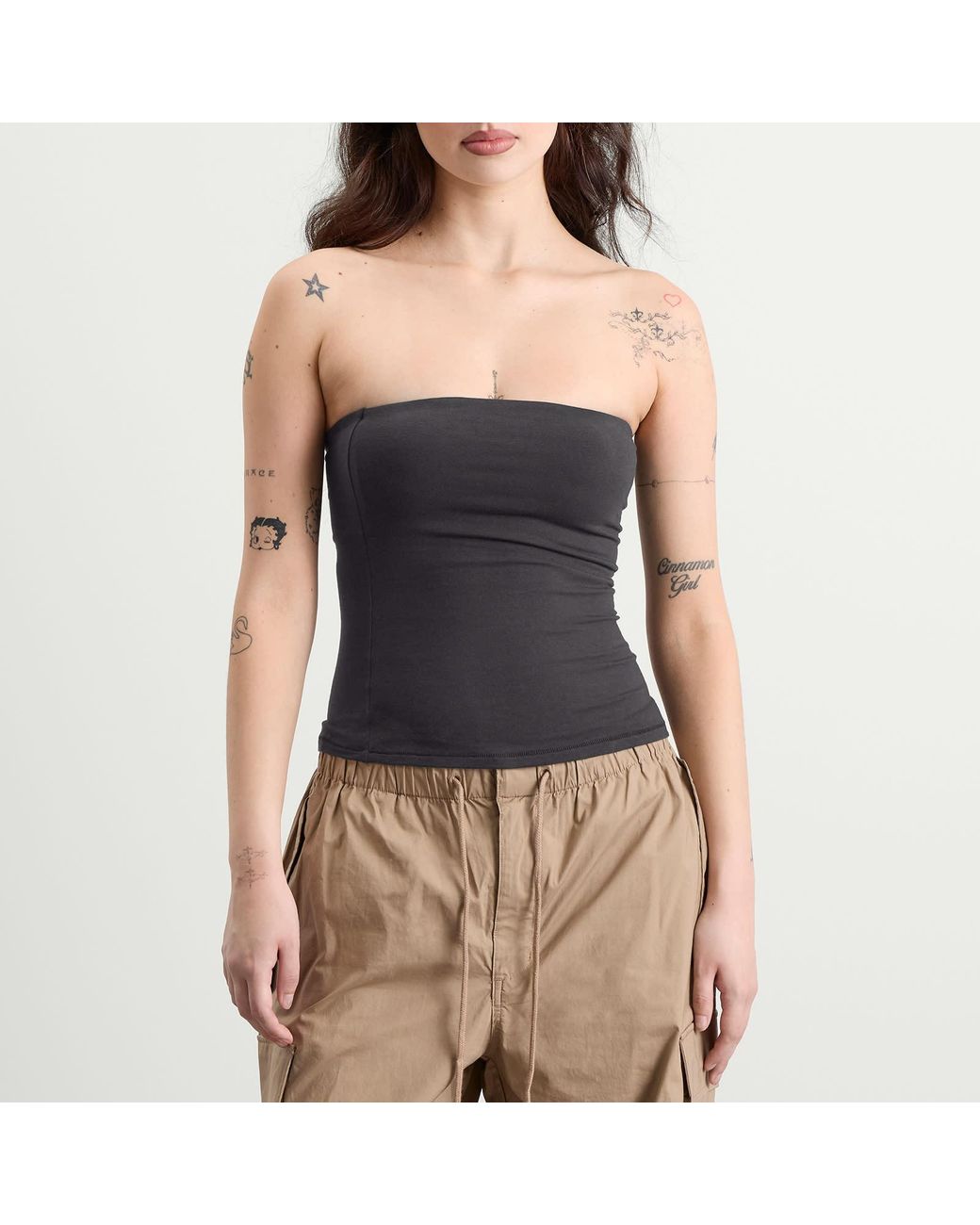 Skims Black Cotton Jersey Tube Top
