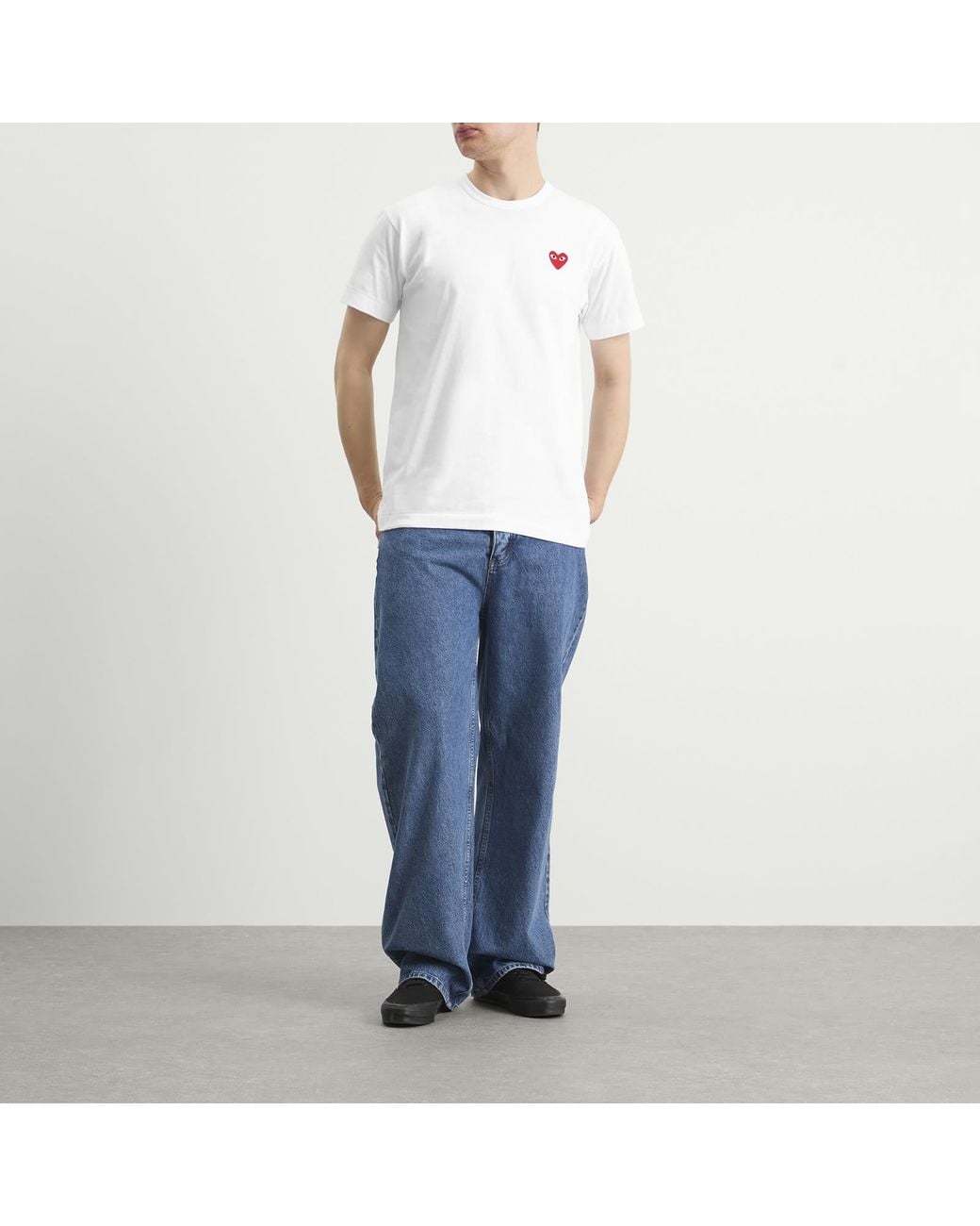 COMME DES GARÇONS PLAY White Basic Logo T-Shirt for men