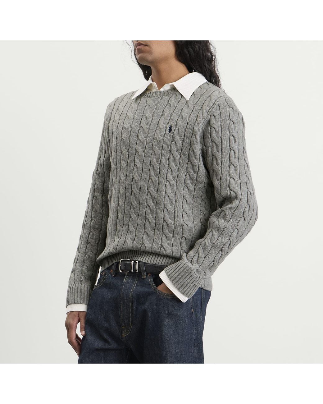 Polo Ralph Lauren Gray Cable Knit Jumper for men
