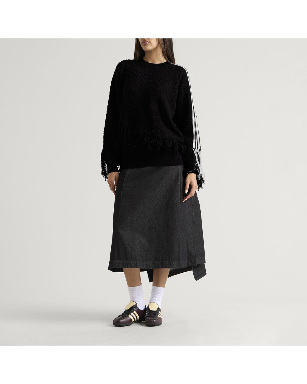Y-3 Black Knit Fringe Sweatshirt
