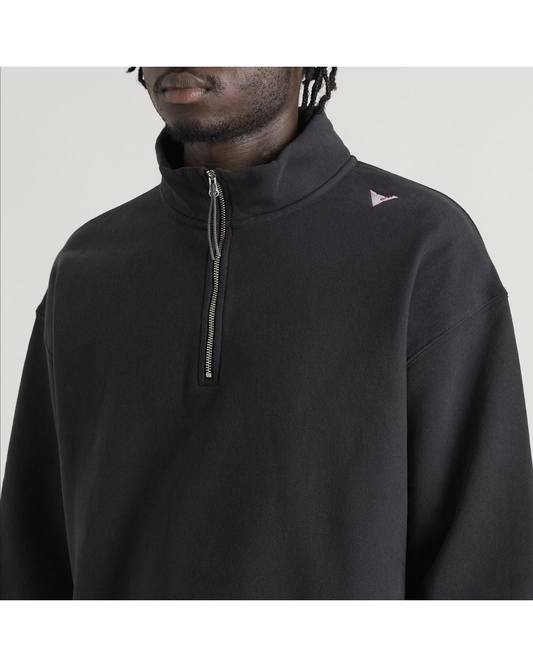 Roa Black Logo Half Zip Sweater for men