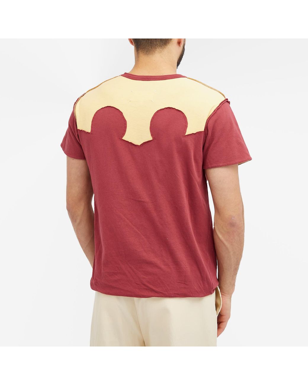 Tシャツ・カットソー MAISON MARGIELA Men T-shirt Burgundy S67GC0029S24607 228 Maison Margiela // Burgundy Embroidered Logo T-Shirt – VSP