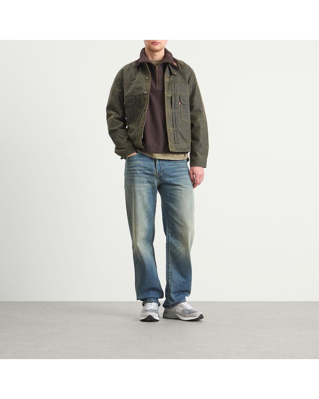 Levi's X Barbour Type 2 Waxed Jacket in Grey for Men | Lyst UK