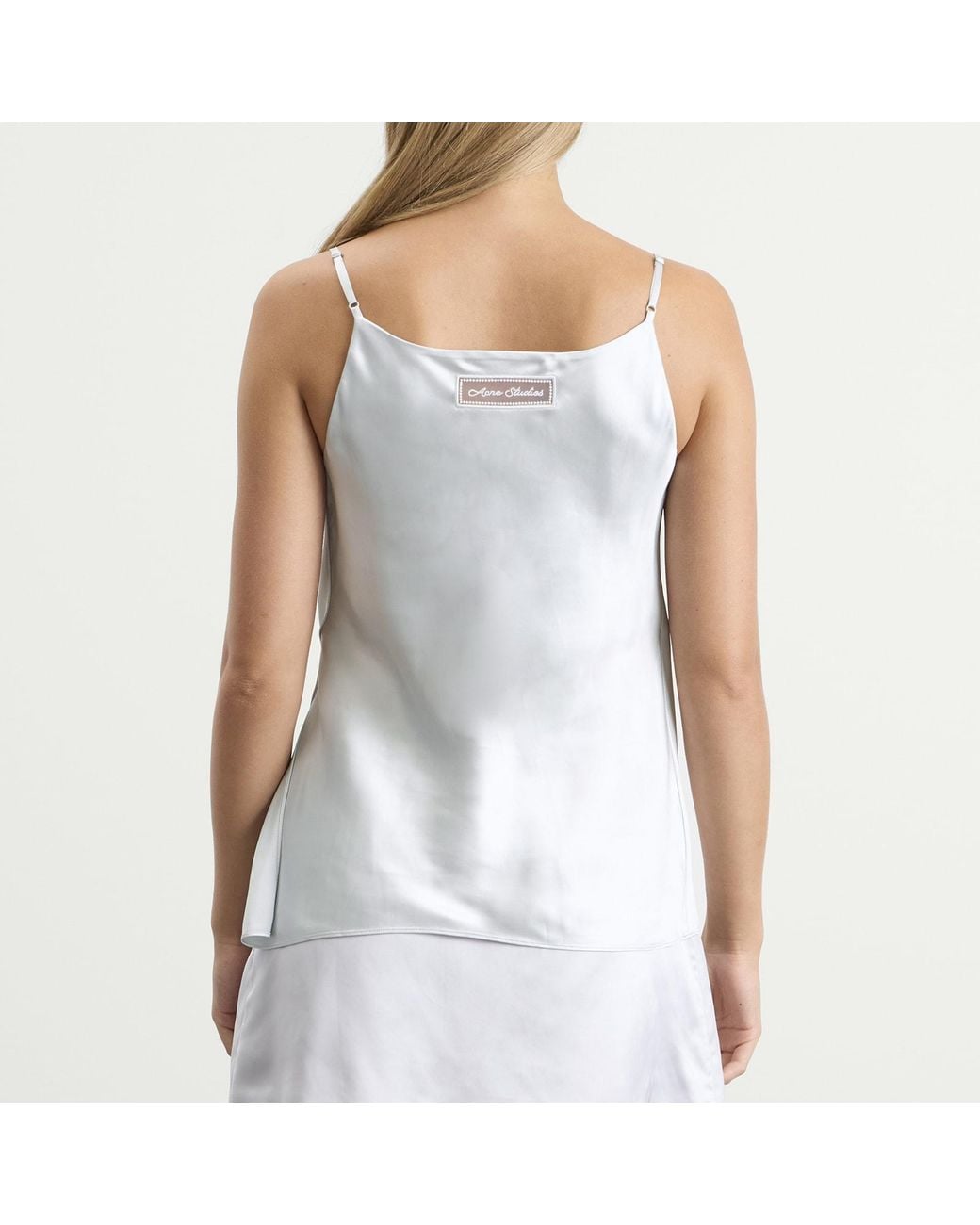 Acne Gray Temi Shiny Satin Cami Top