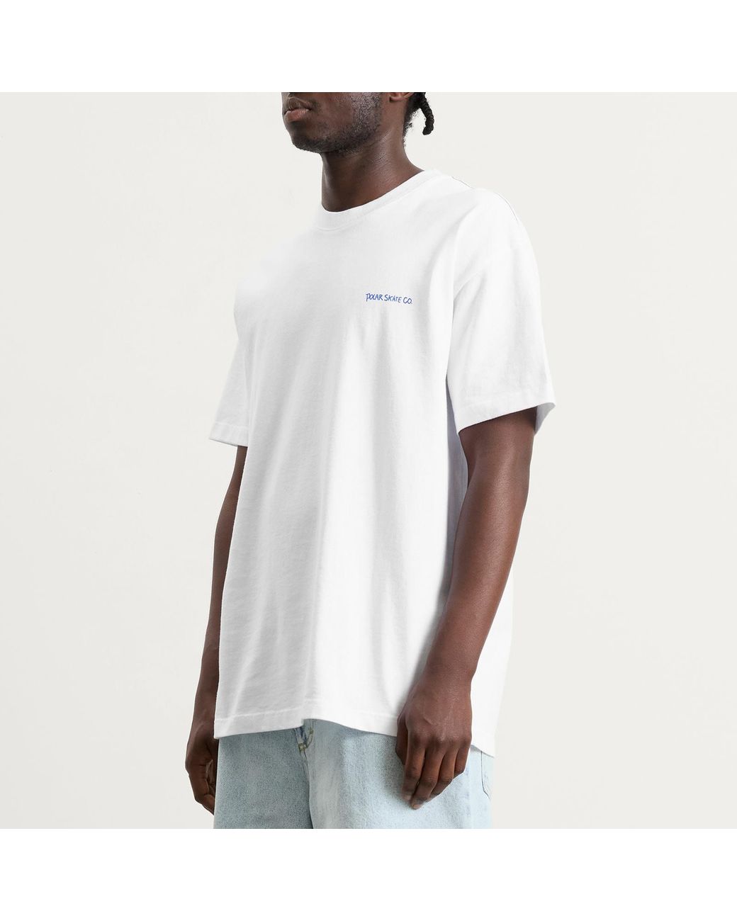 POLAR SKATE White Doodle Contrast T-Shirt for men
