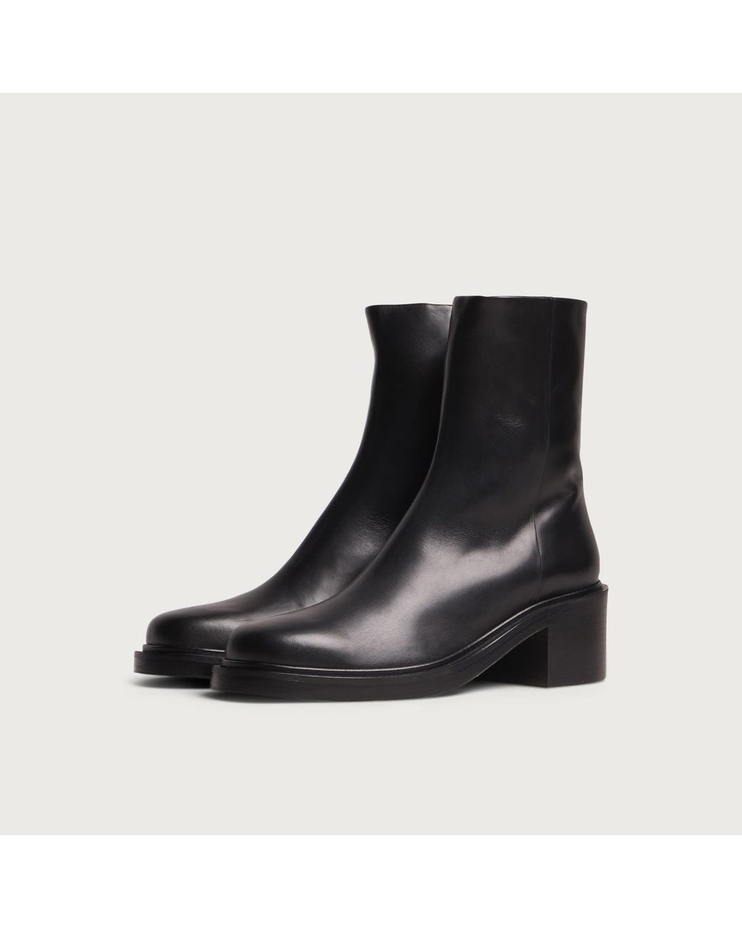 Aeyde Black Teddy Block Heel Boots