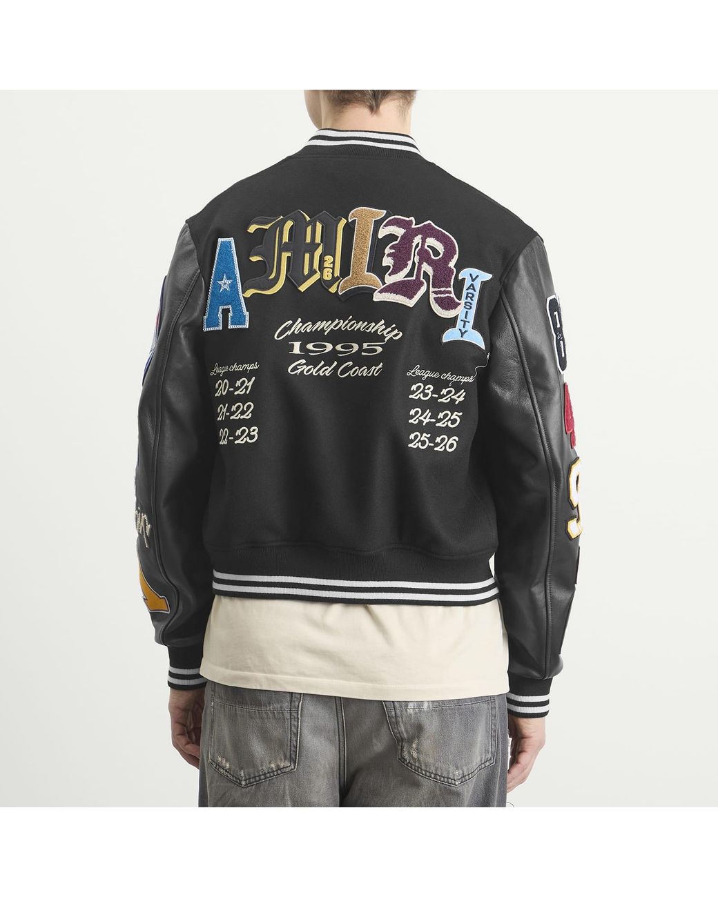 Amiri Black Varsity Patch Jacket for men