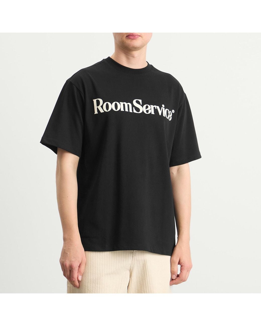 Late Checkout Black Room Service T-Shirt for men