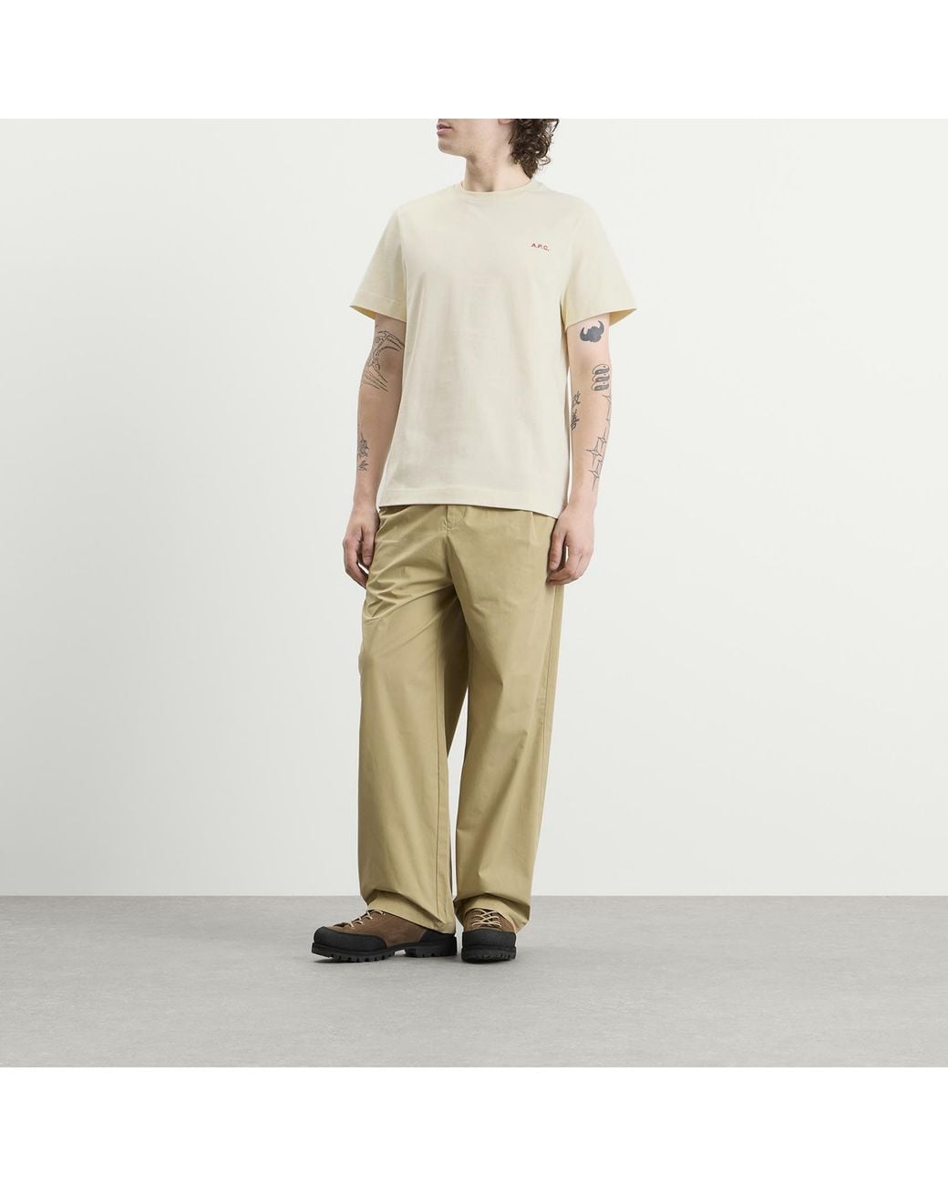 A.P.C. Natural Oliver Heavyweight T-Shirt for men