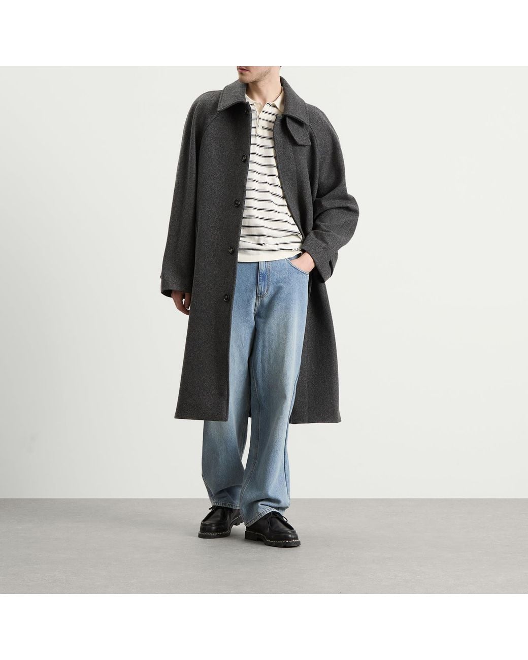 A.P.C. Gray Manteau Raglan Sleeve Coat for men