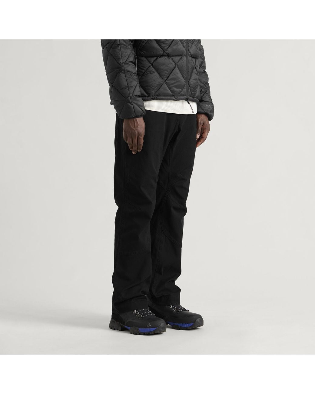Roa Black Crimp Shaped Cotton Pants for men