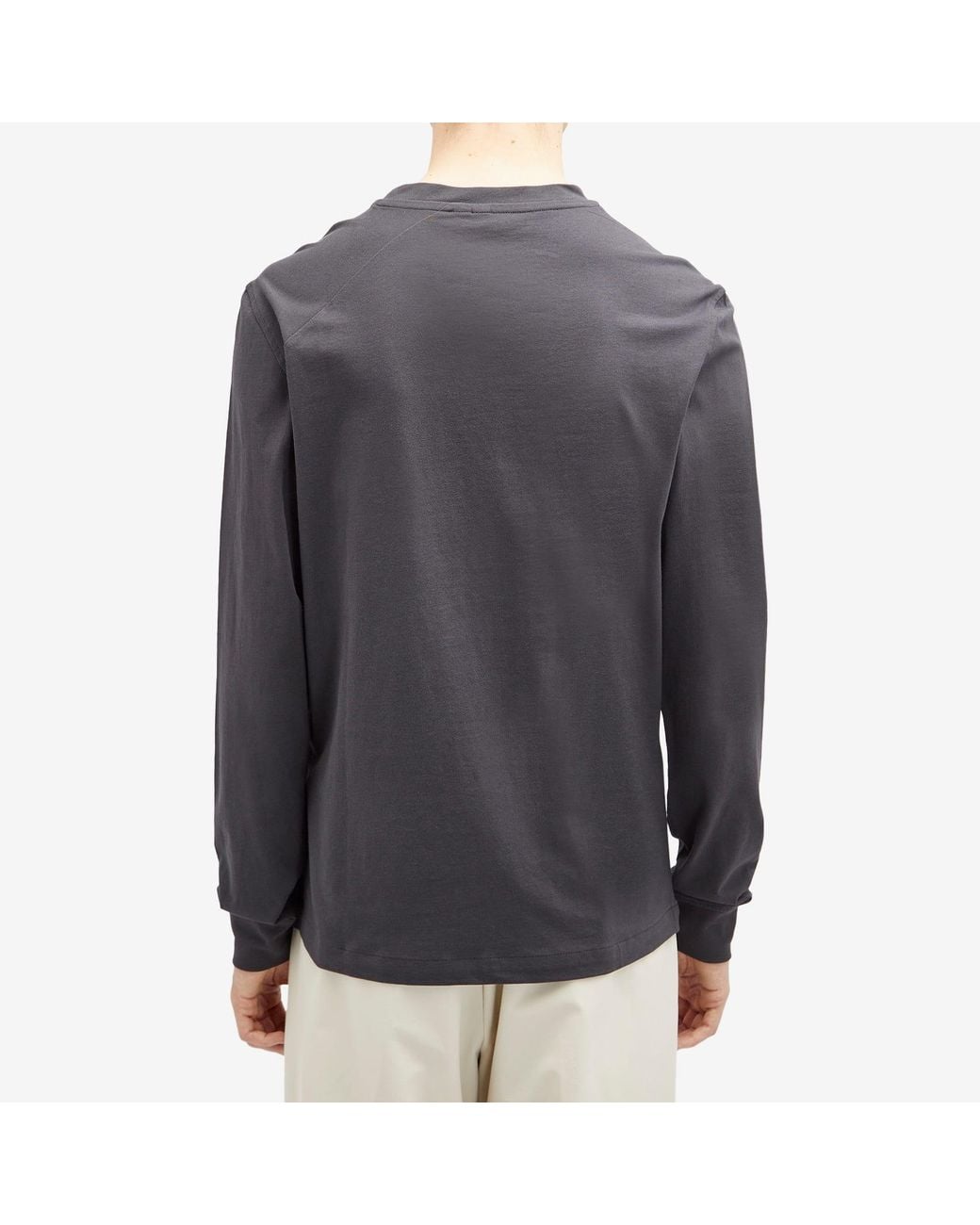 Klattermusen Gray Long Sleeve Root Logo T-Shirt for men