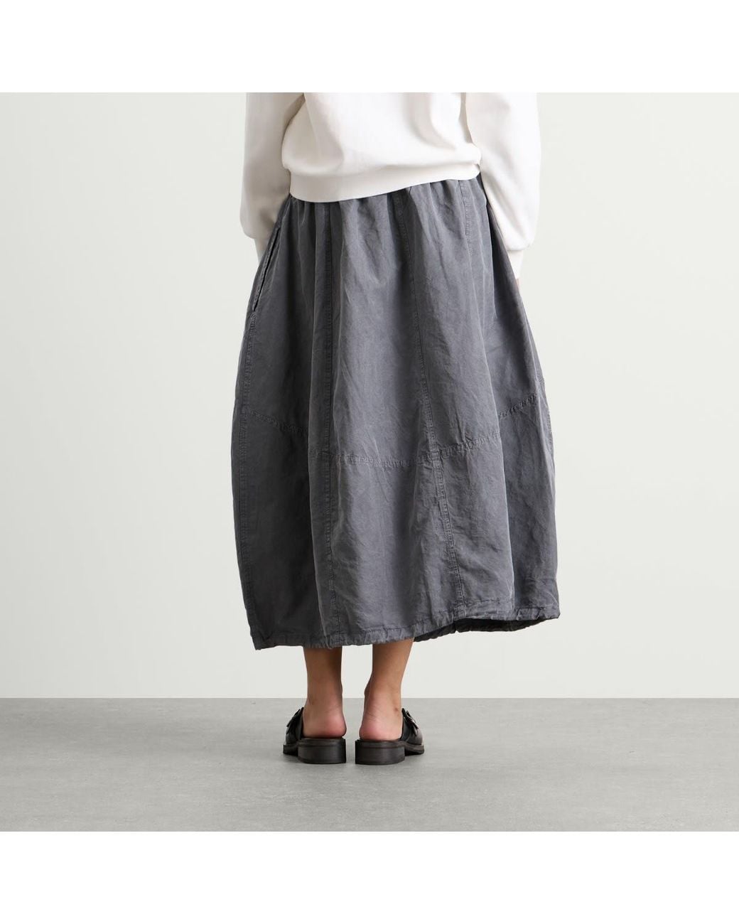 YMC Gray Parachute Midi Skirt