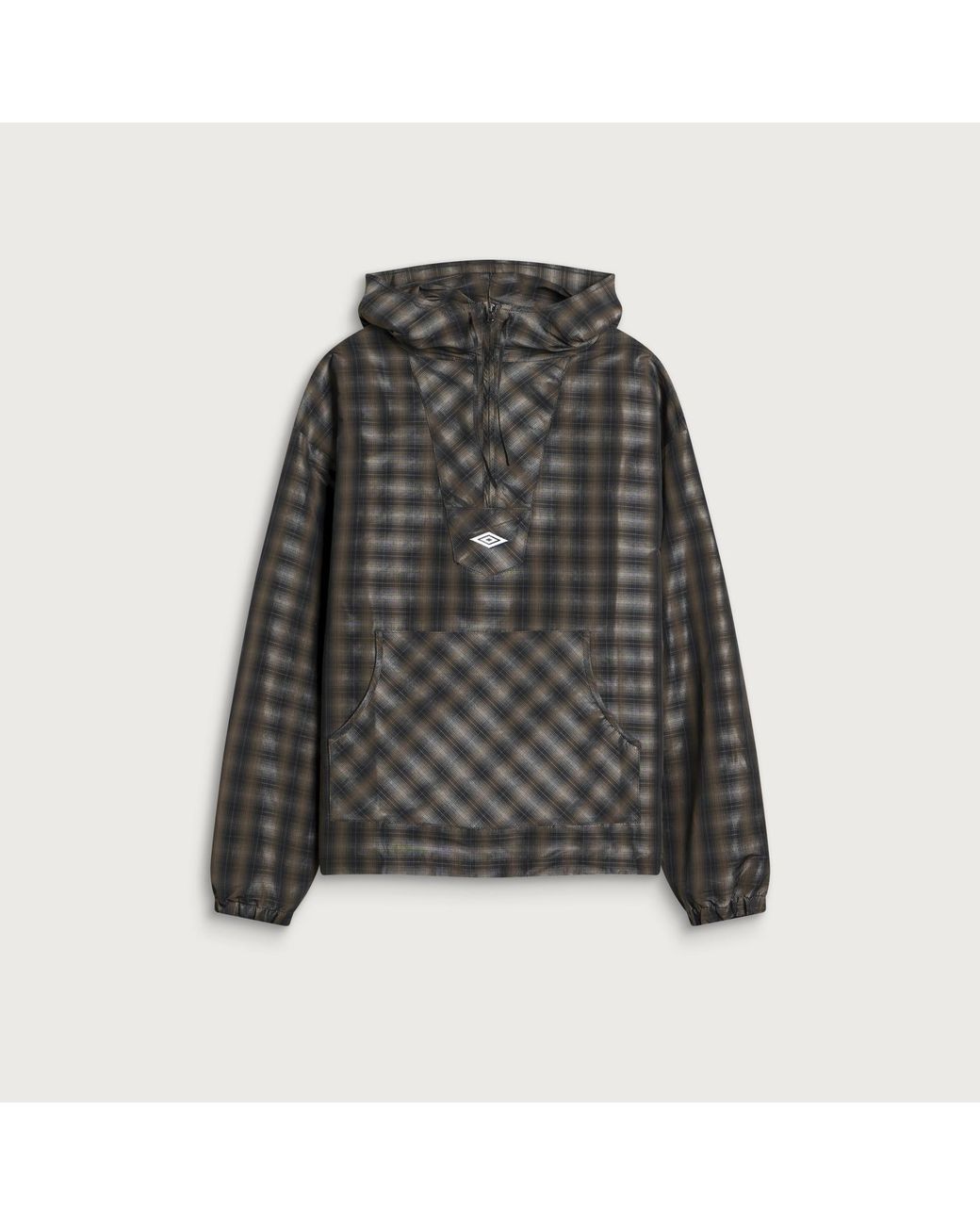 Umbro by Slam Jam Gray Checked Masked Anorak for men