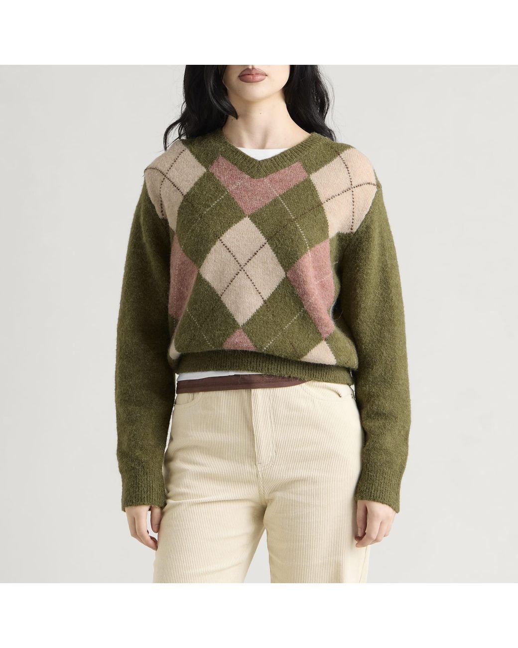 DUNST Green Alpaca Argyle Jumper