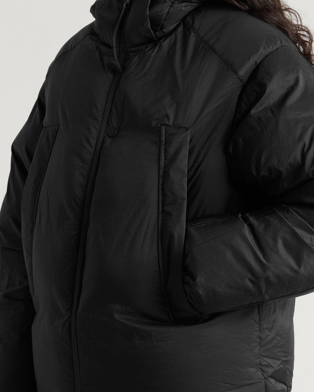Y-3 Black Hooded Puffer Jacket for men