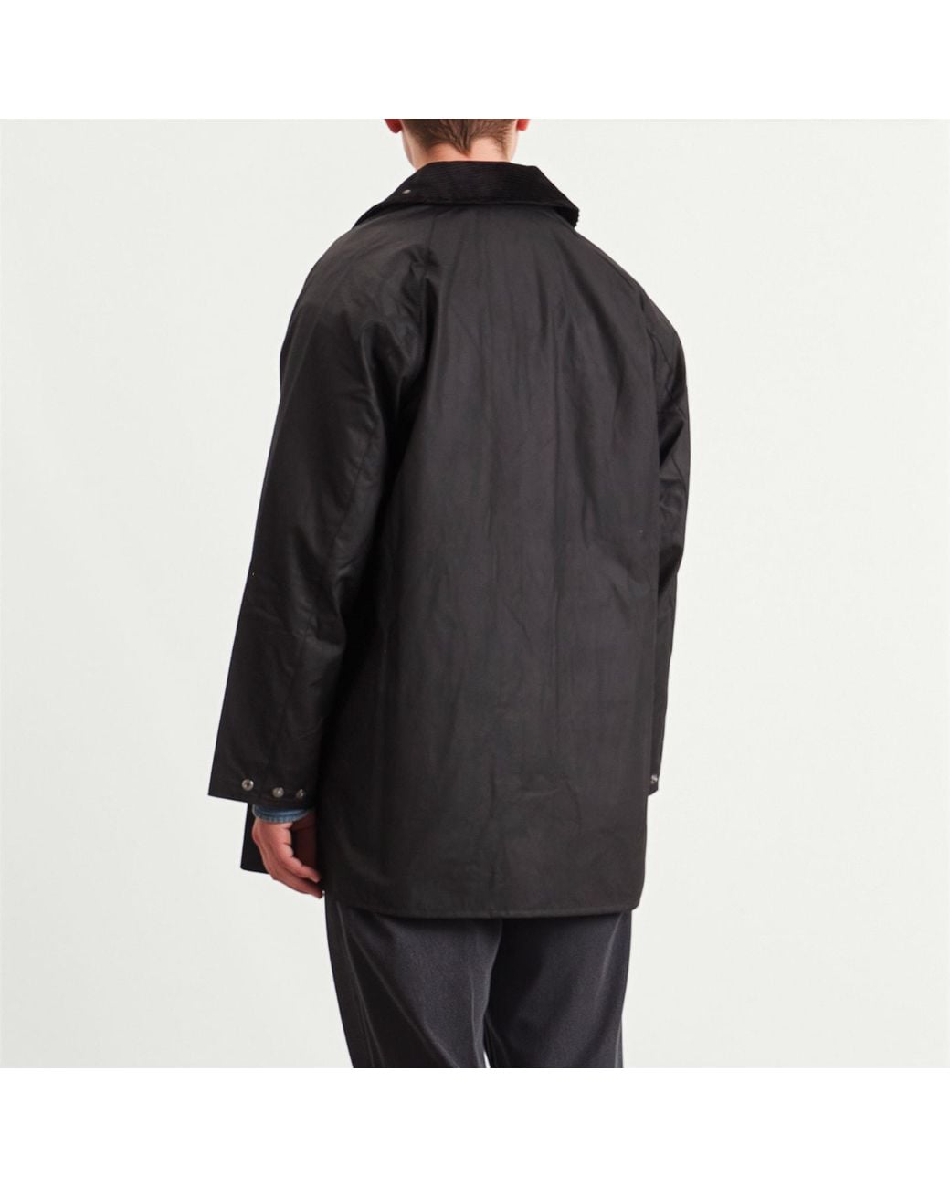 Barbour Black Os Solway Wax Jacket for men