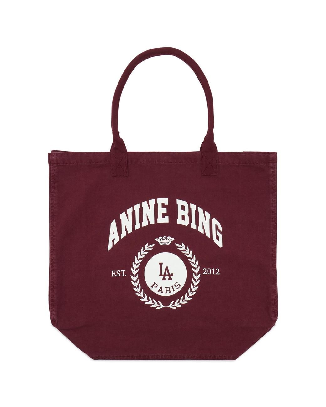 Anine Bing Red Leo Canvas Tote Bag