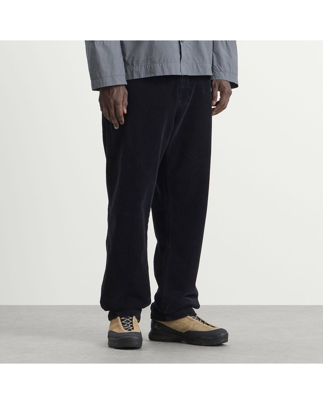 Stone Island Blue Organic Cotton Corduroy Trousers for men
