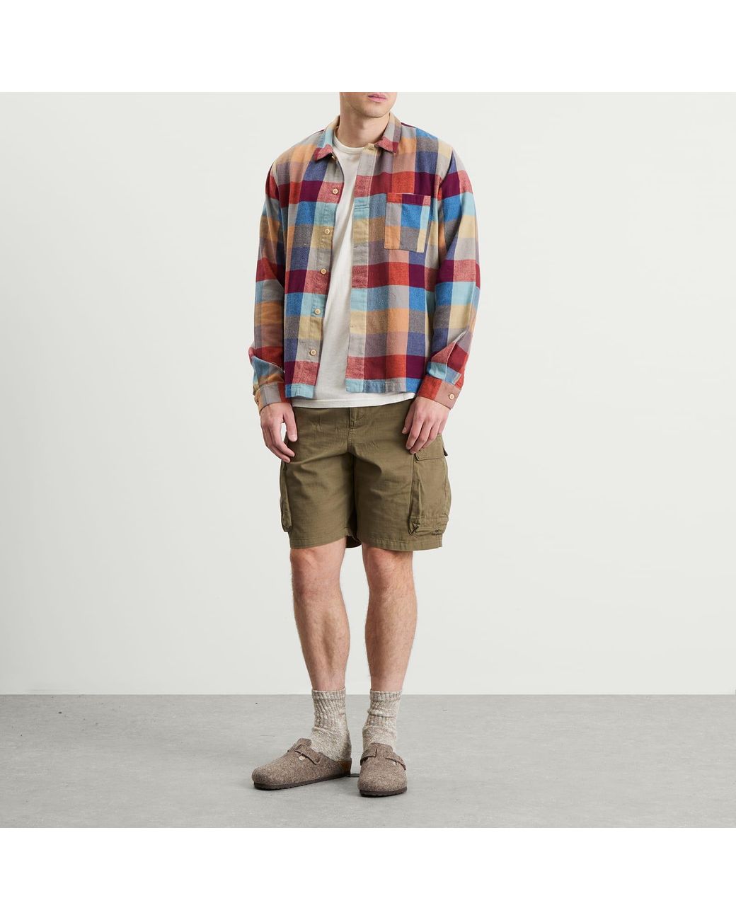 Folk Blue Patch Shirt for men