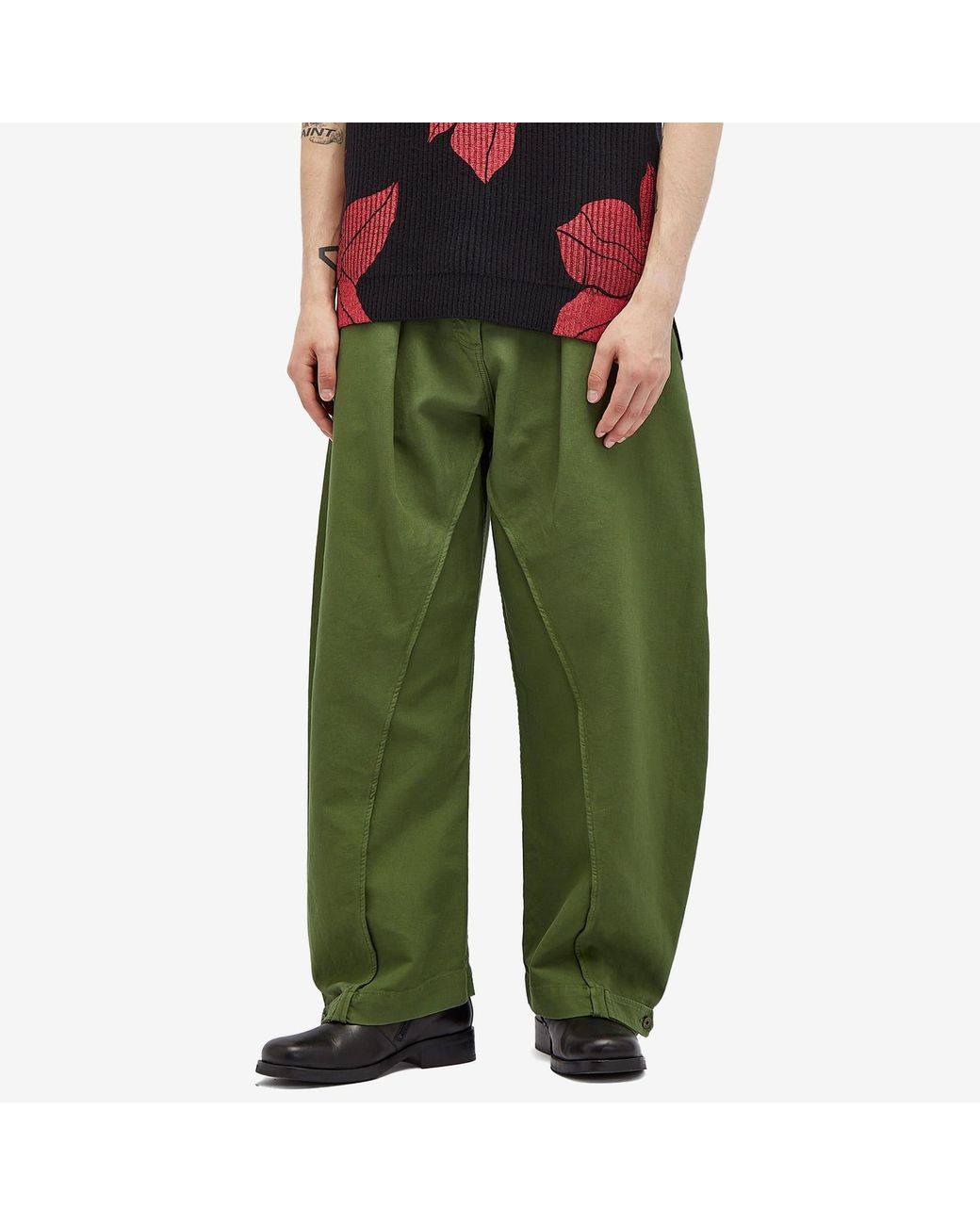 パンツ JW ANDERSON Women Straight Pants LO0008LT0077500 Green JW Anderson Drawstring Waist Tailored Trousers - Olive – The