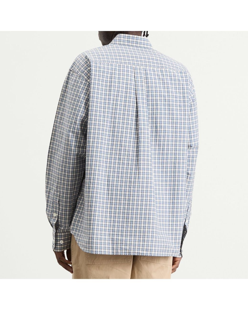 Norse Projects Gray Falster Fine Check Oversized Shirt for men