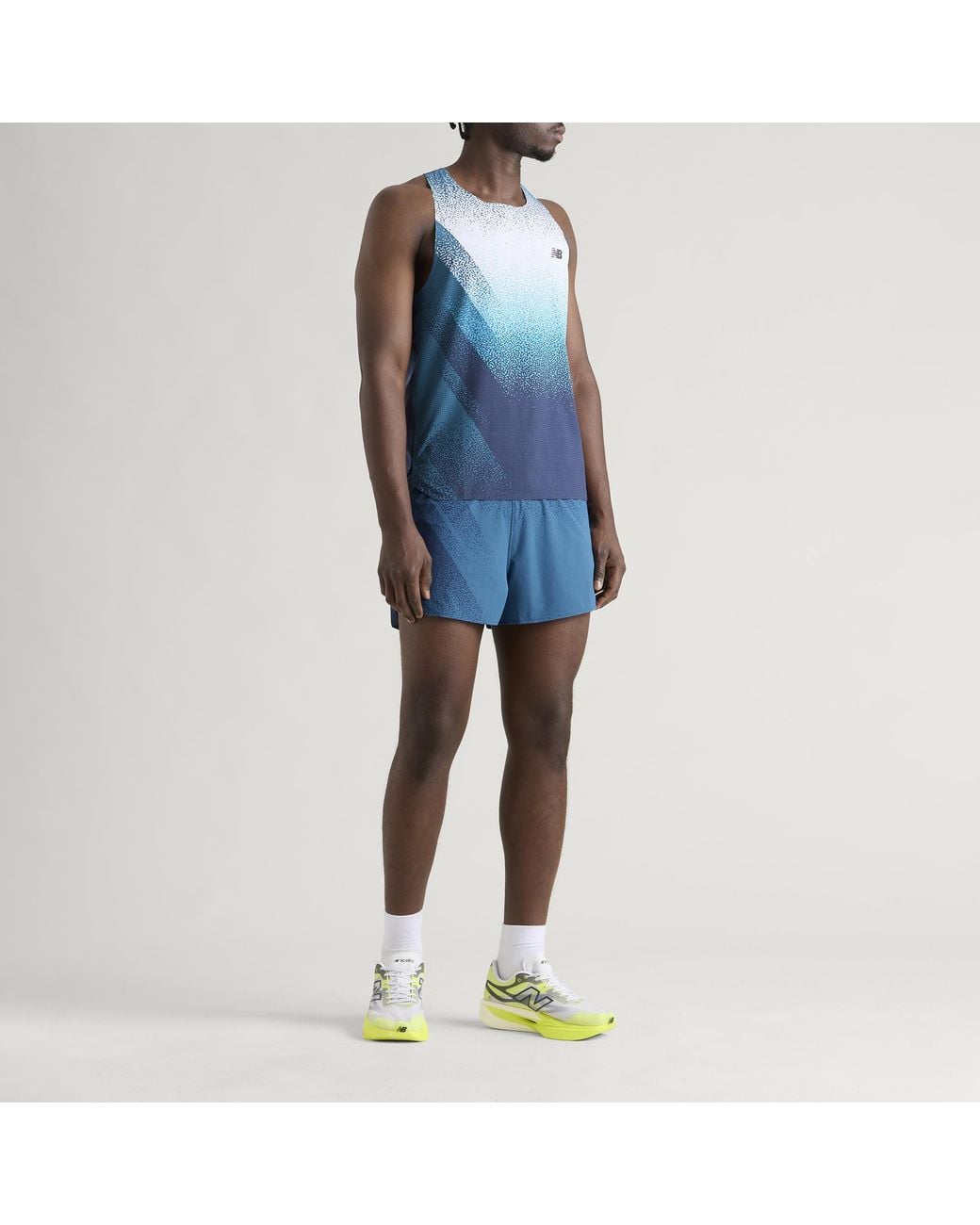 New Balance Blue Race Day Ultra Light Printed Singlet for men