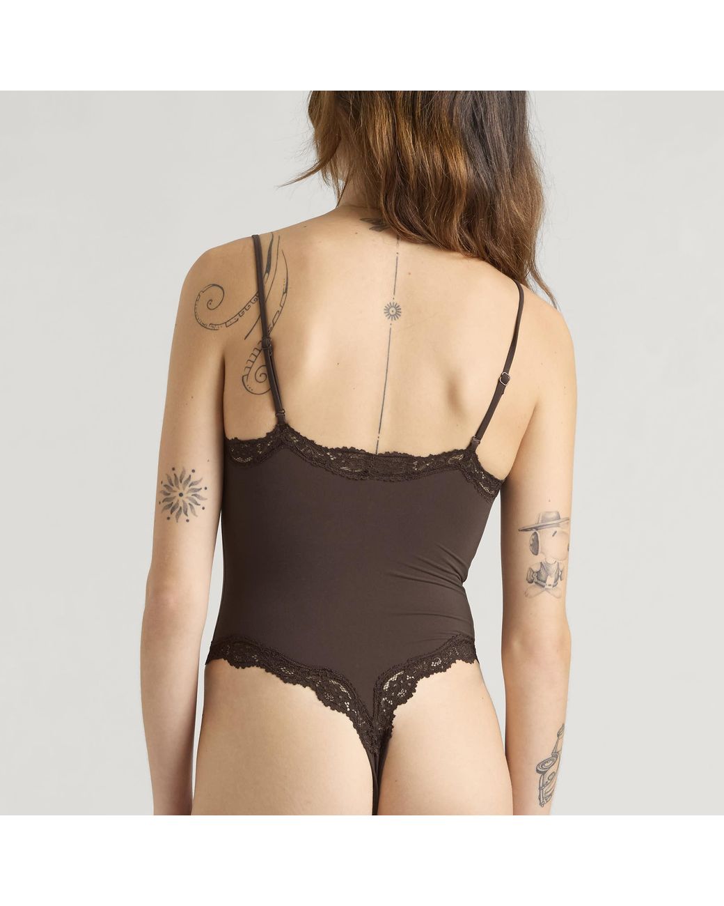 Skims Brown Fits Everybody Lace Cami Bodysuit