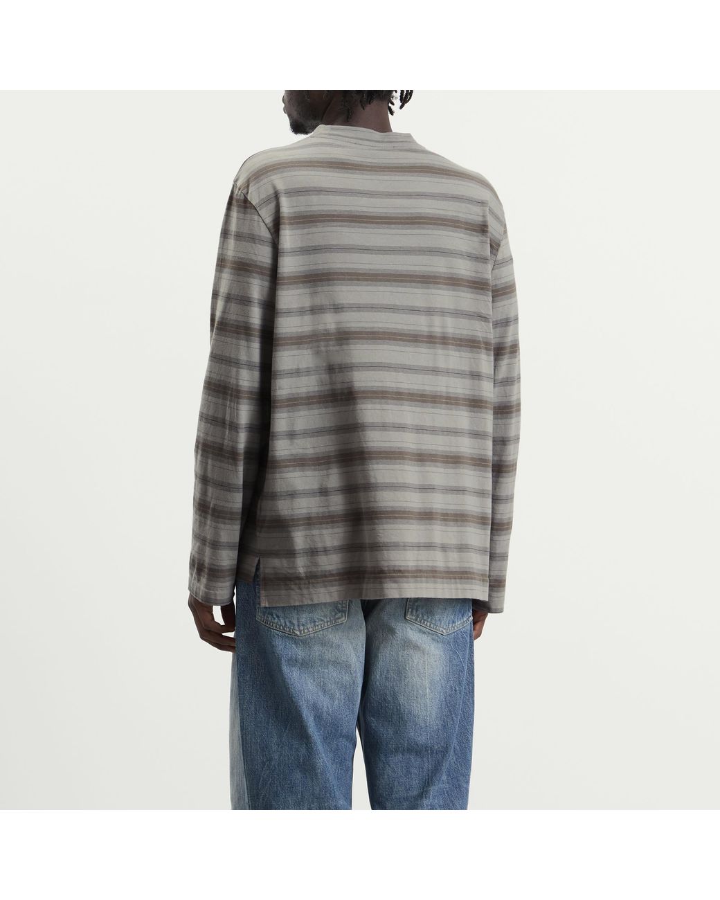 Our Legacy Gray Stripe Box Long Sleeve Top for men