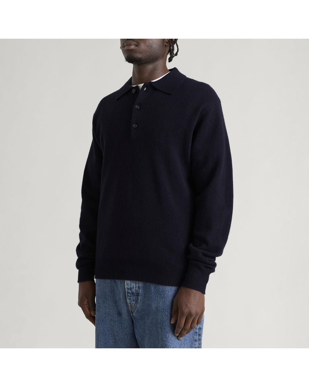 Pittari Blue Knitted Polo for men