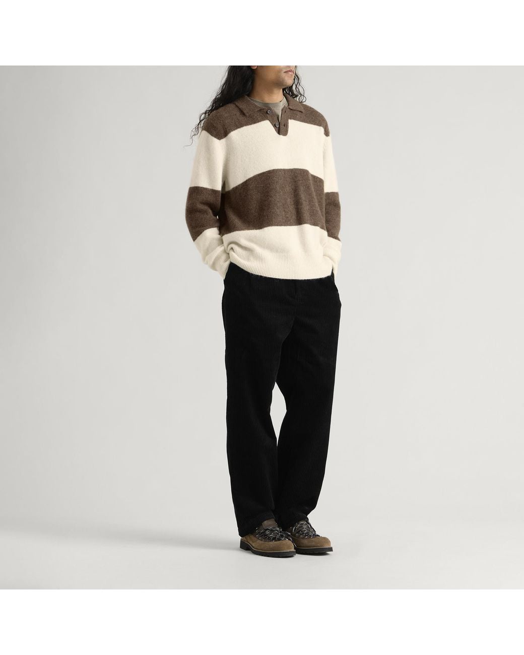 Corridor NYC Natural Brushed Knit Rugby for men