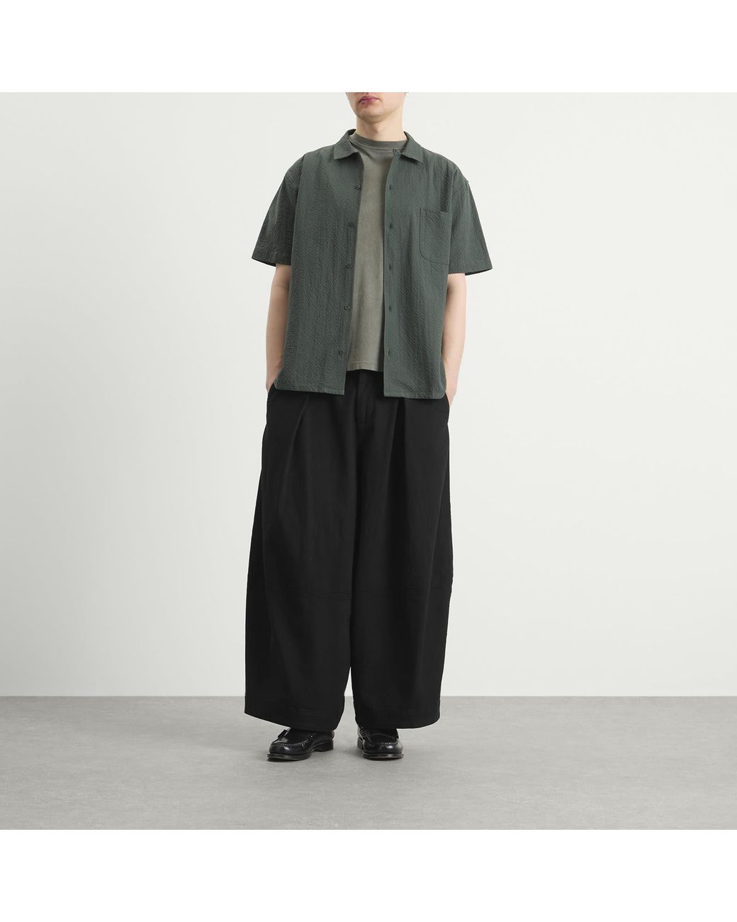 YMC Green Organic Seersucker Malick Shirt for men