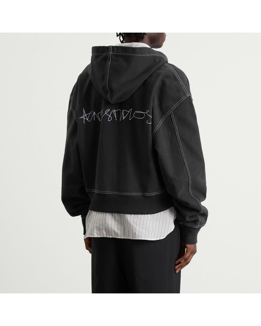 Acne Studios Foscar H U Zip Autograph Logo Zip Hoodie in Black for