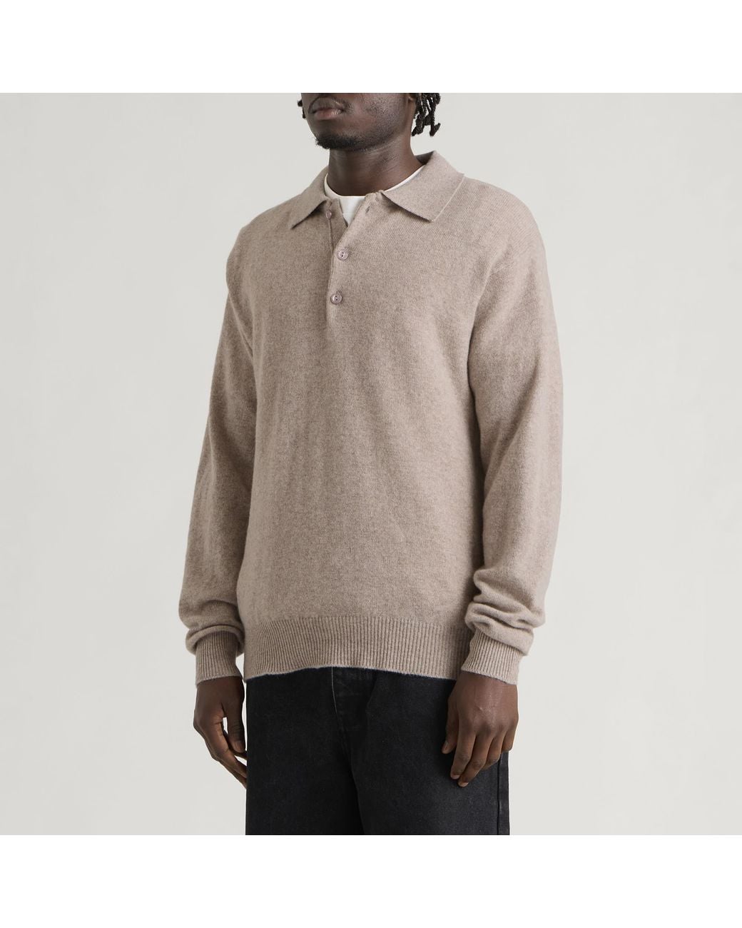 Pittari Natural Knitted Polo for men