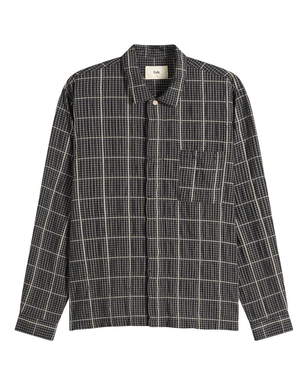 Folk Black Patch Shirt for men