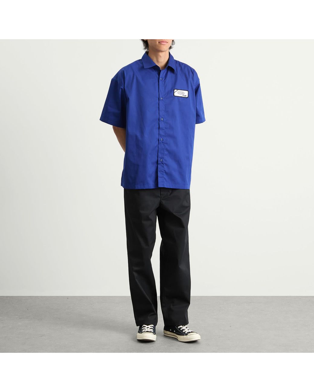 (w)taps Blue Logo Work Shirt for men