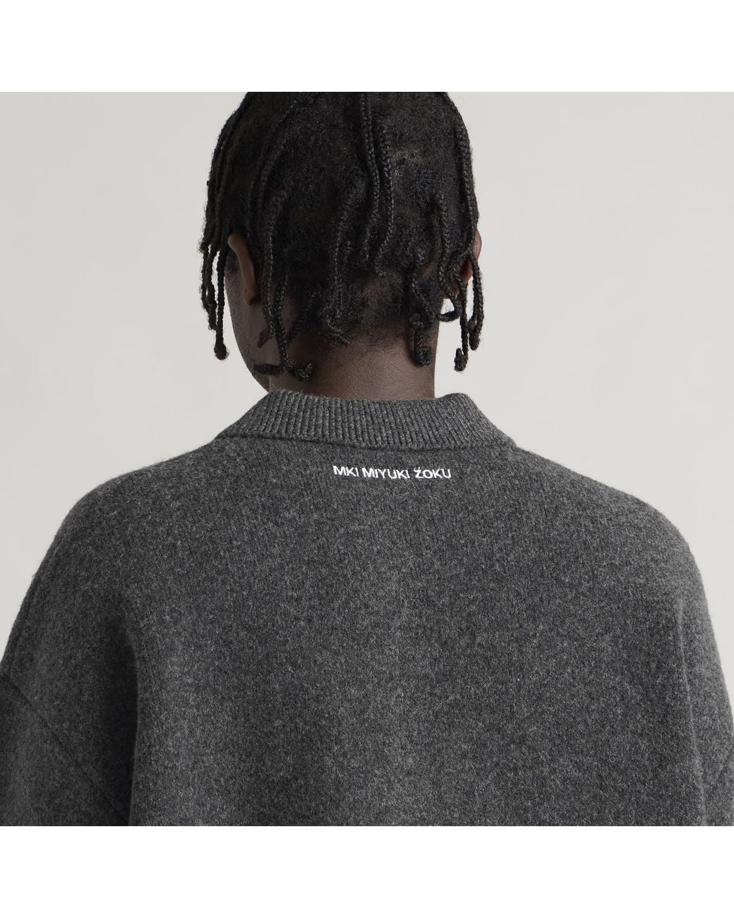 MKI Miyuki-Zoku Gray Double Knit Rugby for men