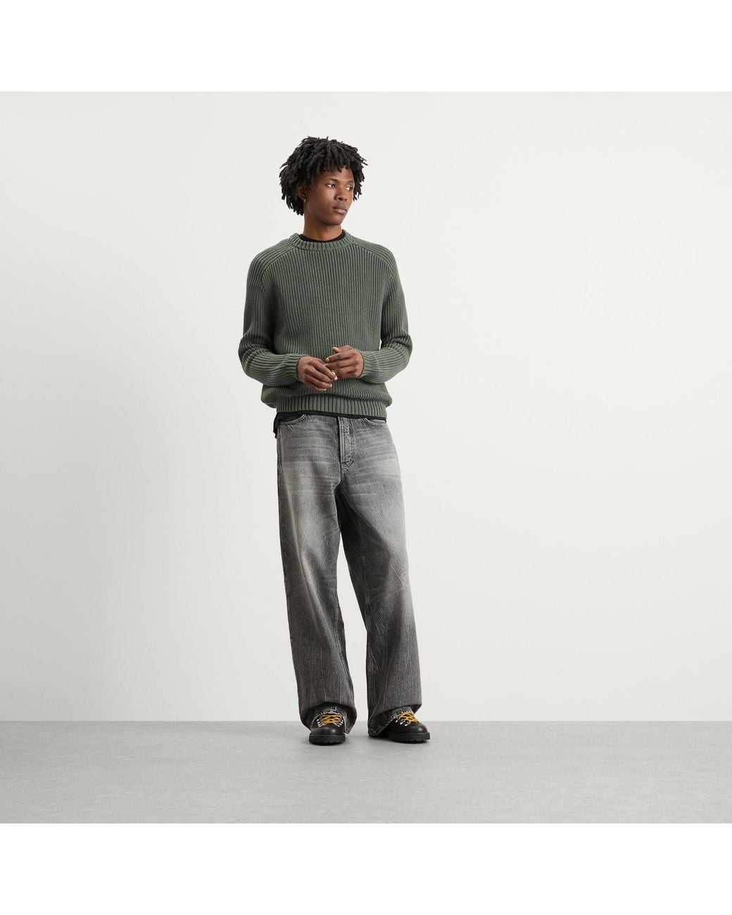 Ronning Green Everyday Fisherman Sweater for men