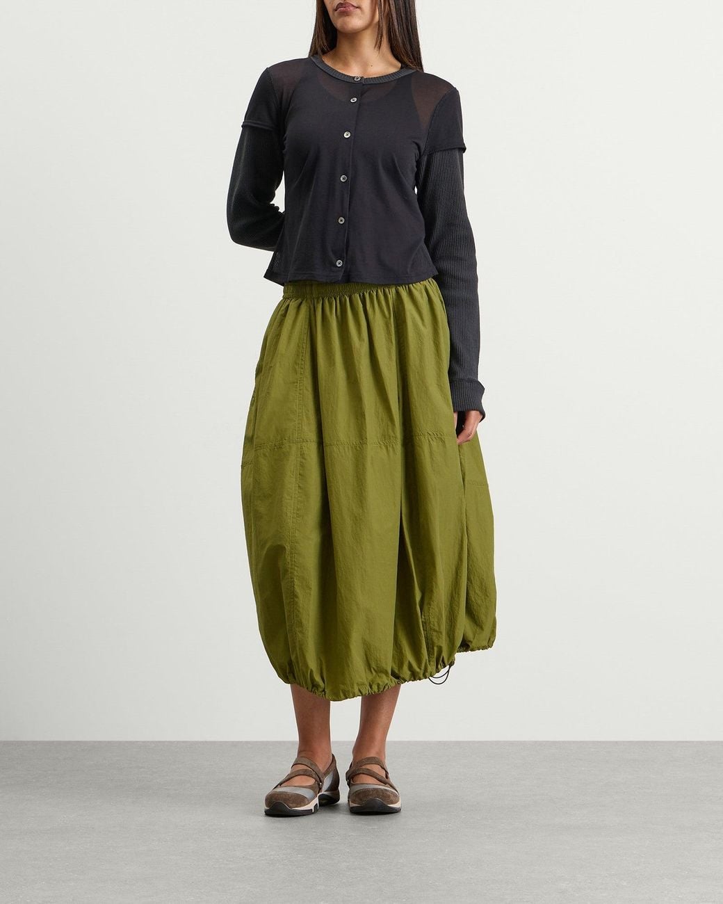 YMC Parachute Skirt in Green | Lyst