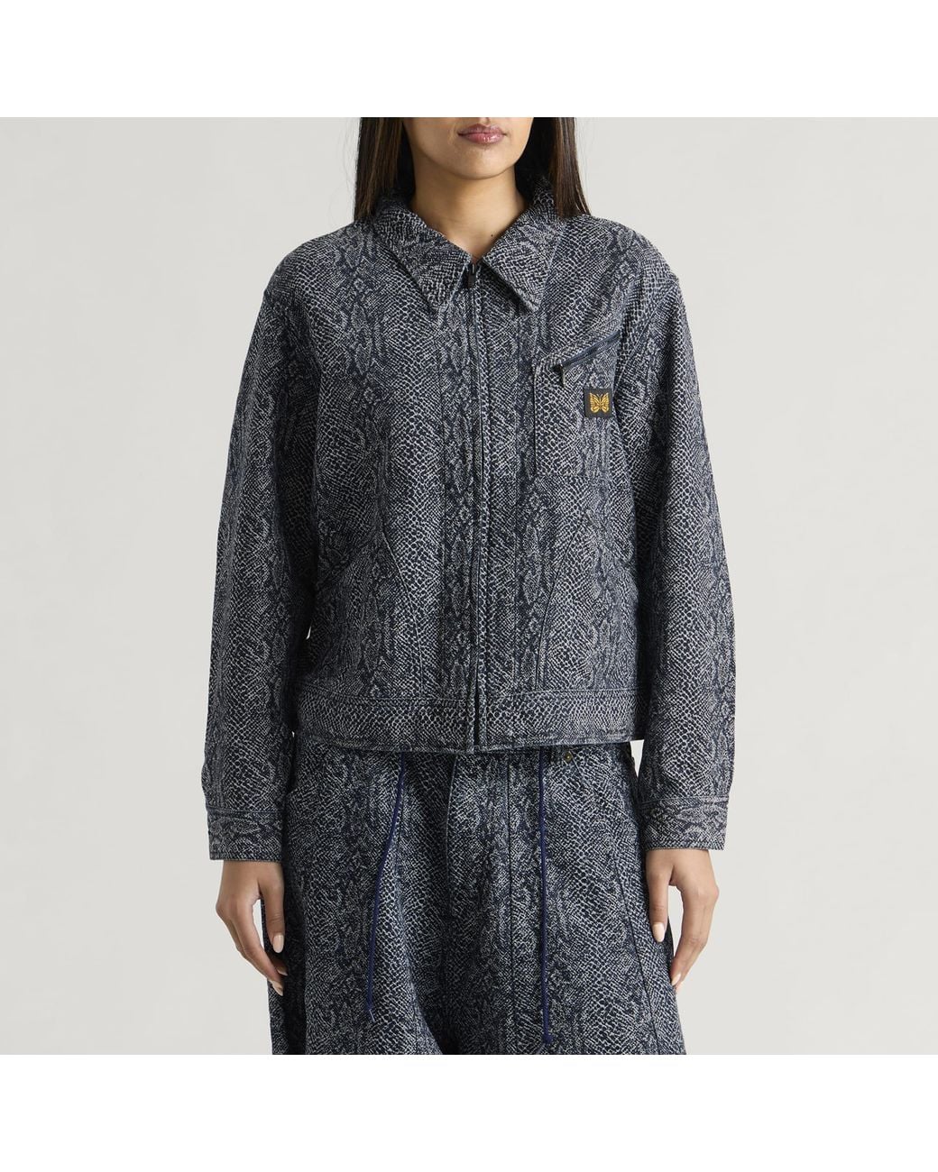 Needles Blue Jacquard Python Work Jacket