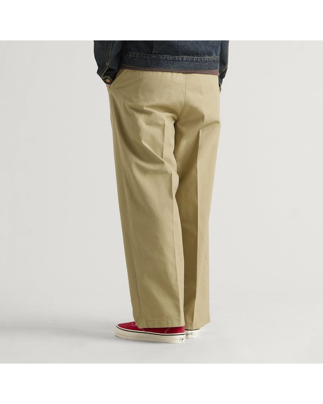 Larriet Natural Onder Pleated Ripstop Trousers for men