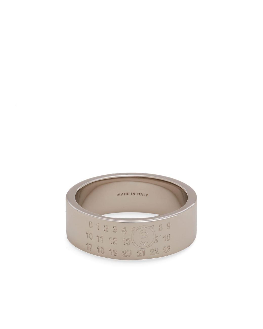 Maison Margiela Gray Mm6 Minimal Logo 8Mm Ring for men